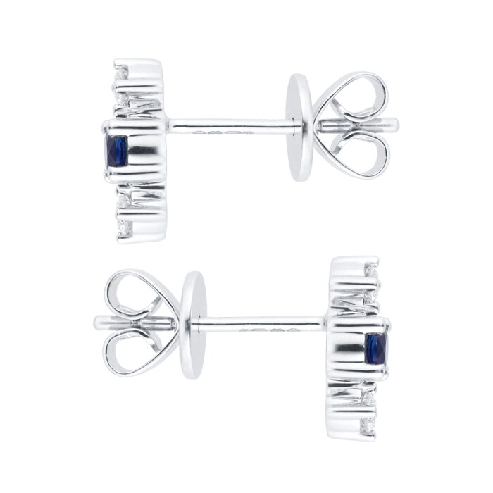 Mappin & Webb Carrington 18ct White Gold Sapphire & Diamond Stud Earrings