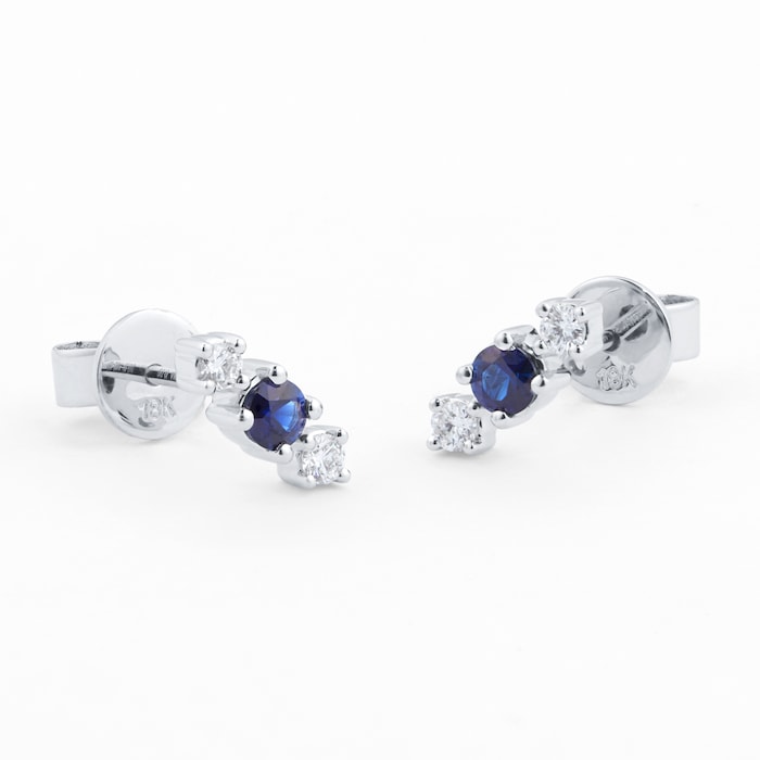 Mappin & Webb Carrington 18ct White Gold Sapphire & Diamond Stud Earrings