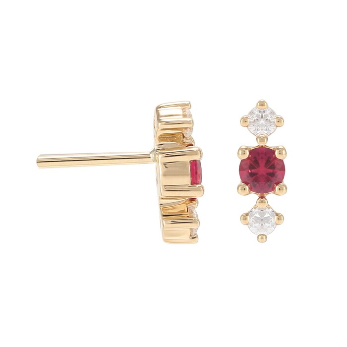 Mappin & Webb Carrington 18ct Yellow Gold Ruby & Diamond Stud Earrings