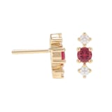 Mappin & Webb Carrington 18ct Yellow Gold Ruby & Diamond Stud Earrings