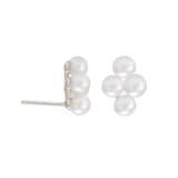 Mappin & Webb 18ct White Gold Freshwater Pearl Cluster Stud Earrings