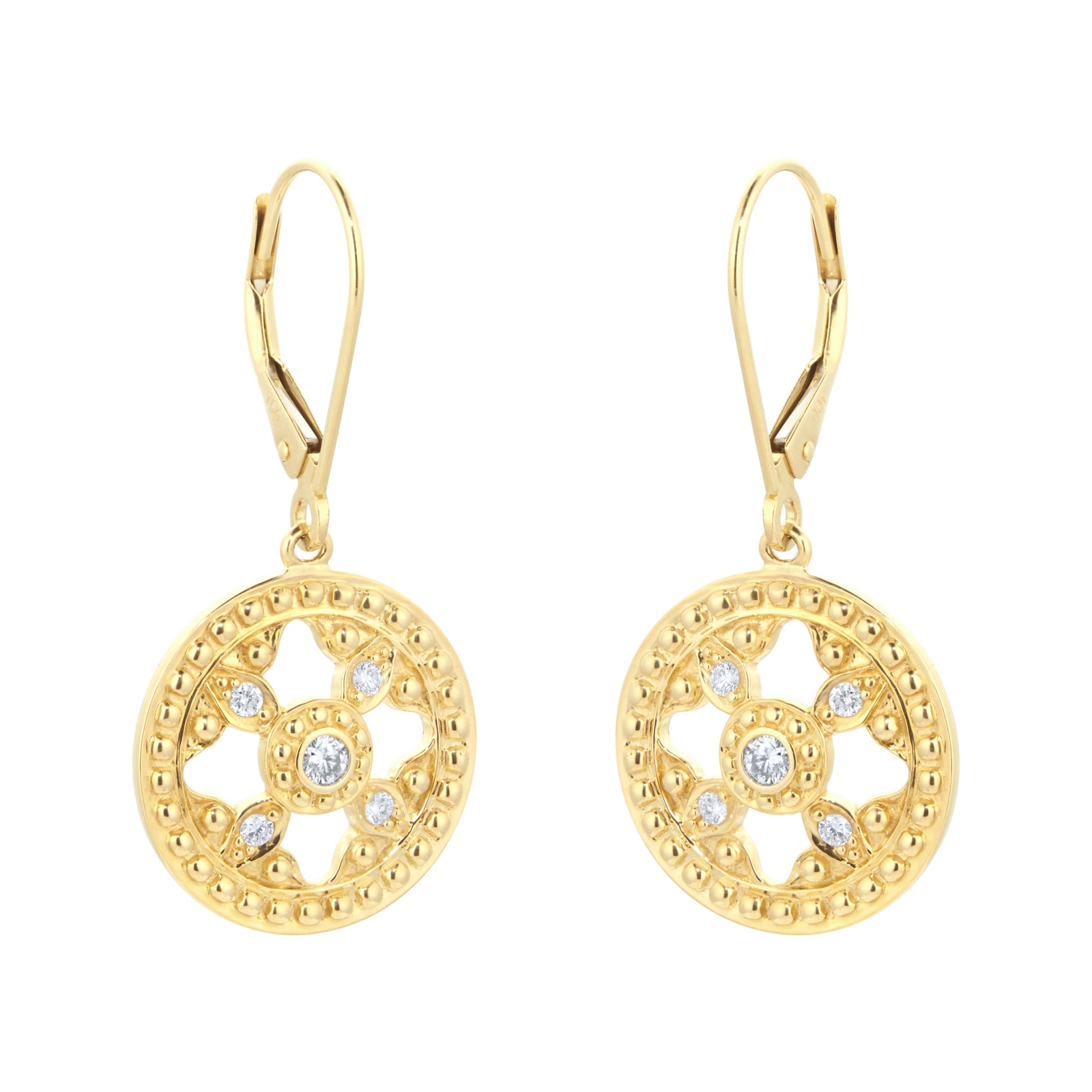 Empress 18ct Yellow Gold 0.17cttw Diamond Drop Earrings