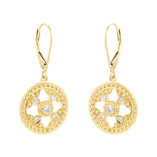 Mappin & Webb Empress 18ct Yellow Gold 0.17cttw Diamond Drop Earrings