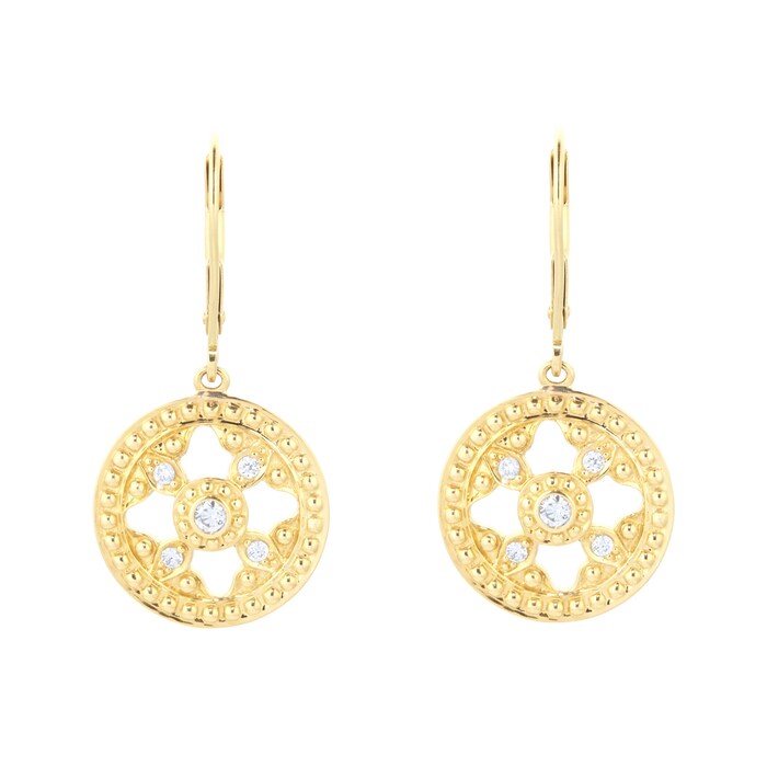 Mappin & Webb Empress 18ct Yellow Gold 0.17cttw Diamond Drop Earrings ...