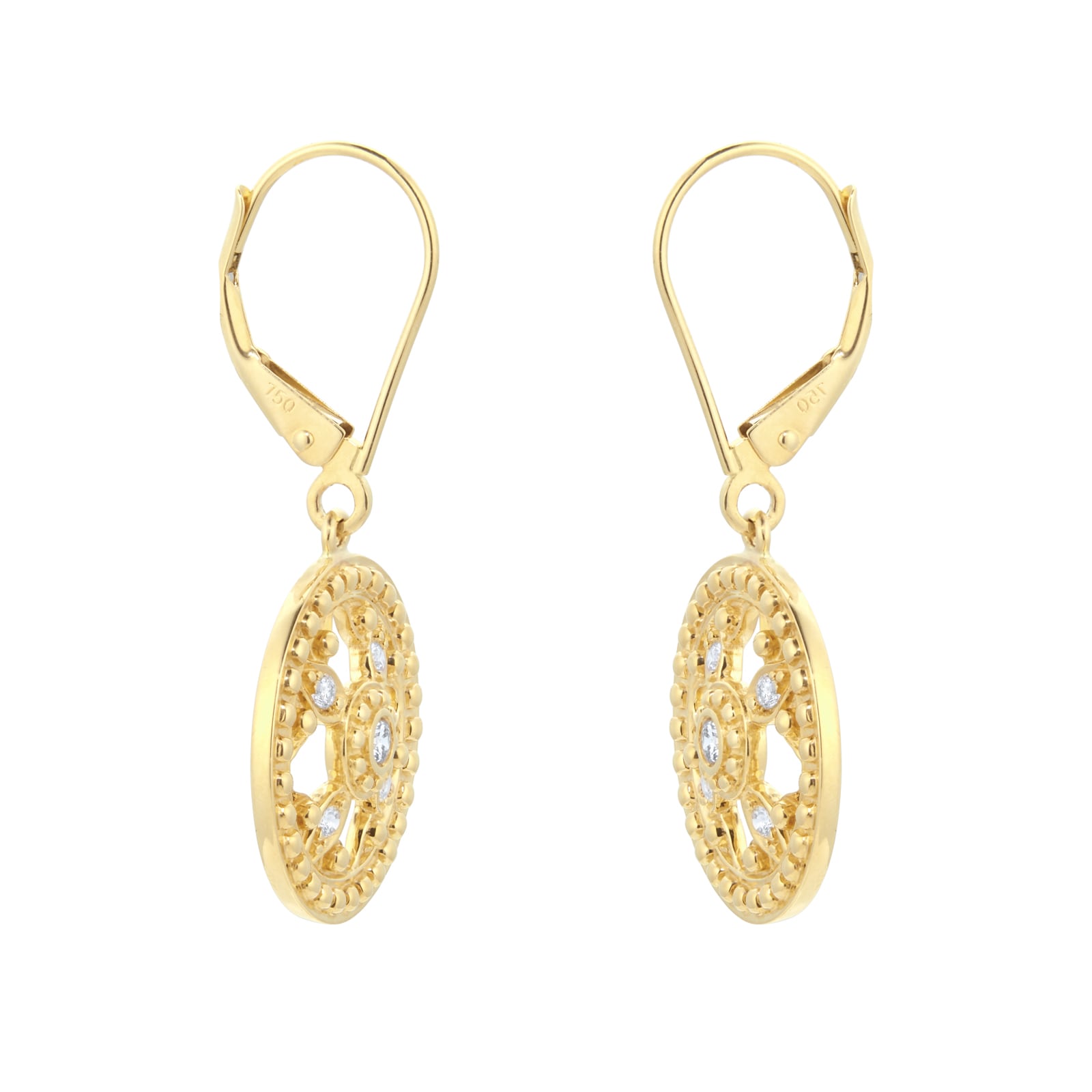 Mappin & Webb Empress 18ct Yellow Gold 0.17cttw Diamond Drop Earrings Mappin & Webb Empress 18ct Yellow Gold 0.17cttw Diamond Drop Earrings