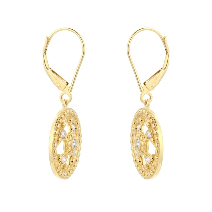 Mappin & Webb Empress 18ct Yellow Gold 0.17cttw Diamond Drop Earrings