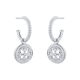 Mappin & Webb Empress 18ct White Gold 0.64cttw Diamond Sleeper Earrings