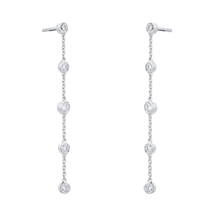 Mappin & Webb Gossamer 18ct White Gold 0.67cttw Diamond Drop Earrings