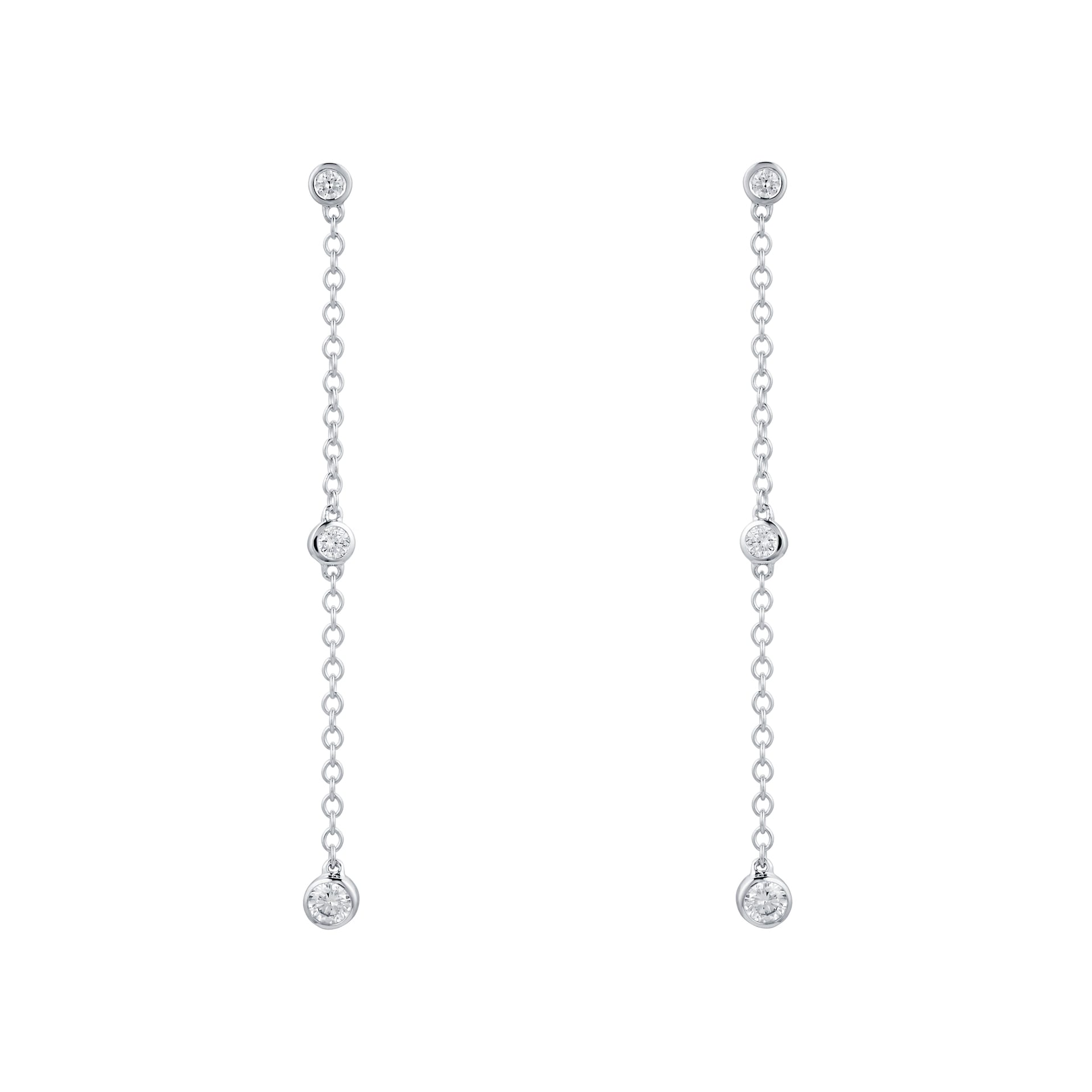 Mappin & Webb 18ct White Gold Gossamer 0.27cttw Diamond Drop Earrings