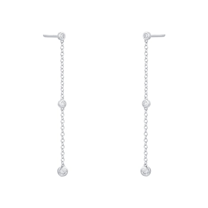 Mappin & Webb 18ct White Gold Gossamer 0.27cttw Diamond Drop Earrings ...