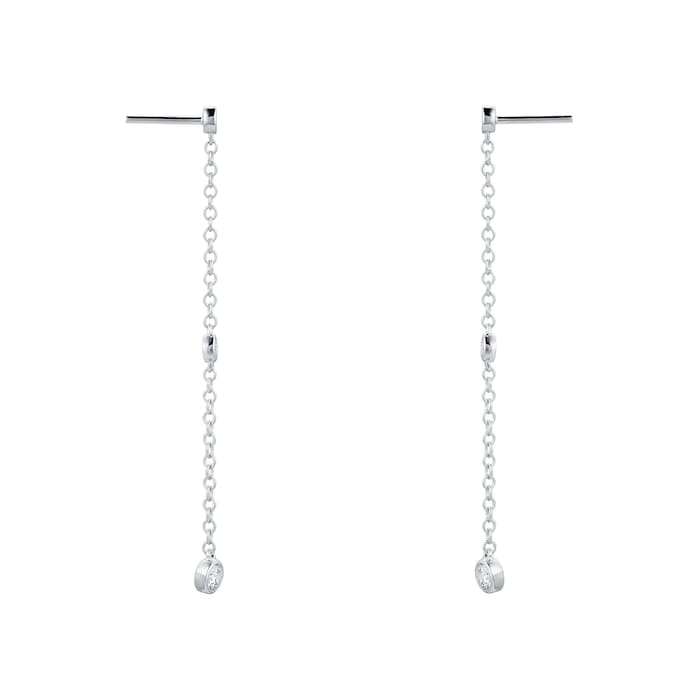 Mappin & Webb 18ct White Gold Gossamer 0.27cttw Diamond Drop Earrings