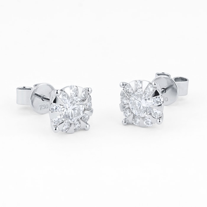 Mappin & Webb Masquerade 18ct White Gold 1.34cttw Diamond Stud Earrings