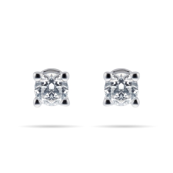 Goldsmiths 9ct White Gold 0.15cttw Diamond Solitaire Stud Earrings