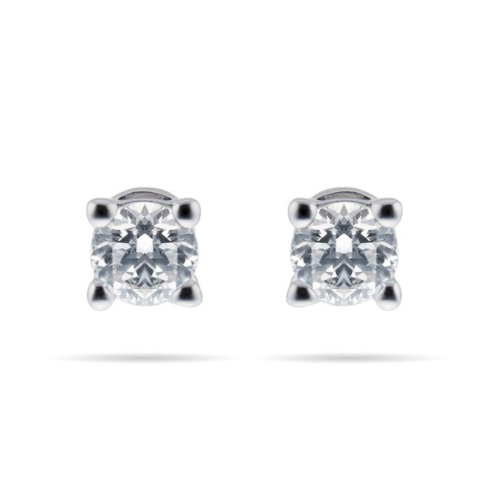 Goldsmiths 9ct White Gold 0.20cttw Diamond Solitaire Stud Earrings