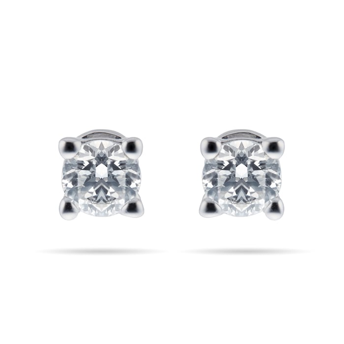 Goldsmiths 9ct White Gold 0.30cttw Diamond Solitaire Stud Earrings