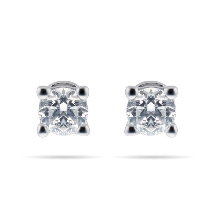 Goldsmiths 9ct White Gold 0.30cttw Diamond Solitaire Stud Earrings