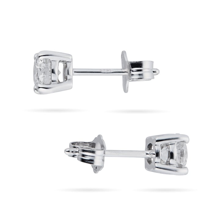Mappin & Webb 18ct White Gold 1.00cttw Diamond Solitaire Stud Earrings