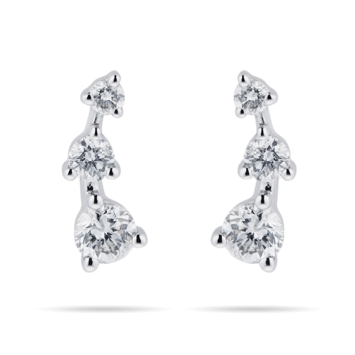 Mappin & Webb 18ct White Gold 0.30cttw Diamond Scatter Climber Earrings