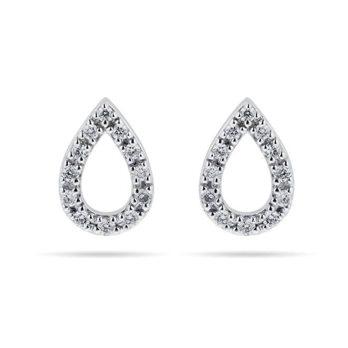 Goldsmiths 9ct White Gold 0.15ct Diamond Pear Stud Earrings