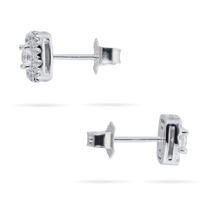 Goldsmiths 9ct White Gold 0.50cttw Diamond Multi Stone Stud Earrings