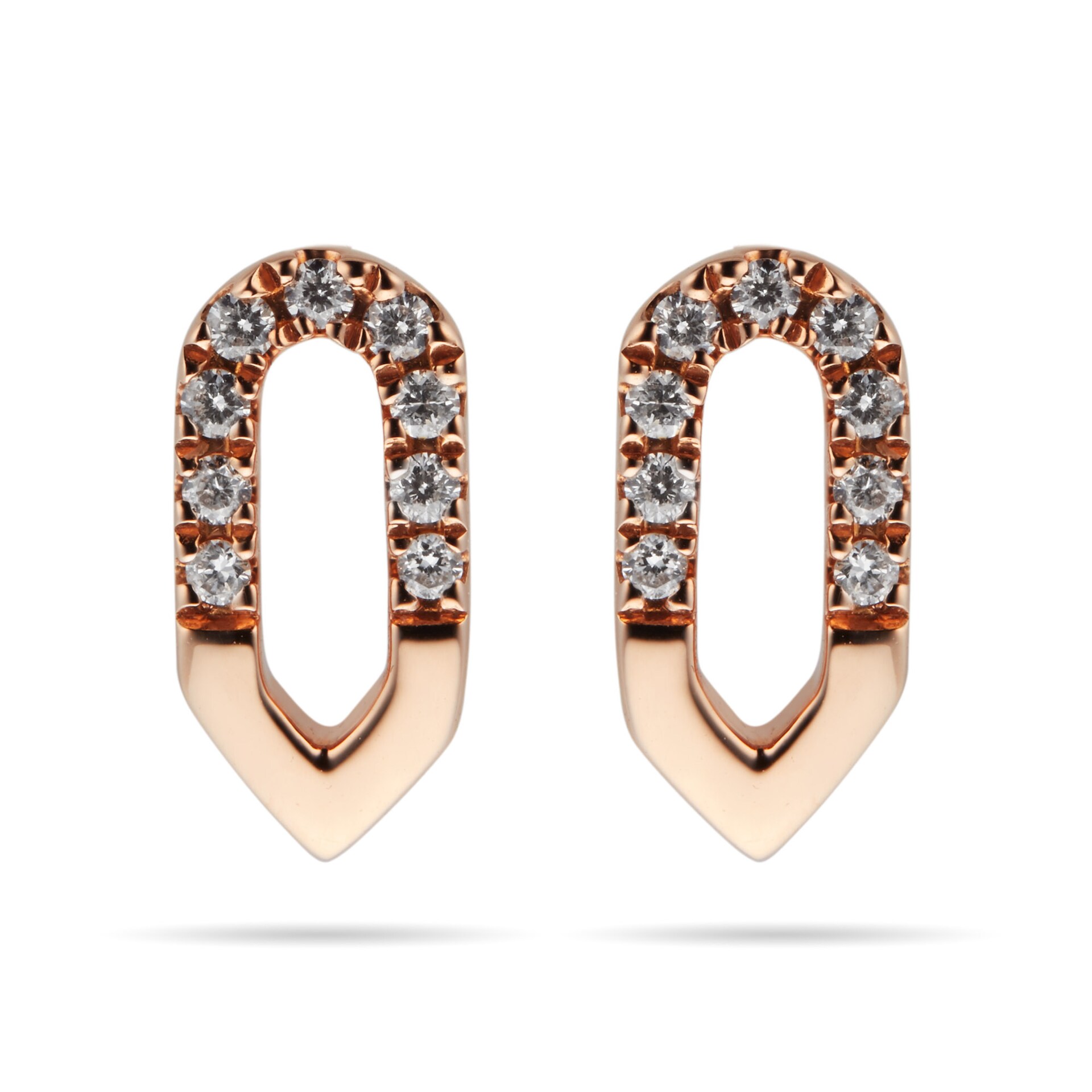 Mappin & Webb Harmony 18ct Rose Gold 0.10cttw Diamond Stud Drop Earrings