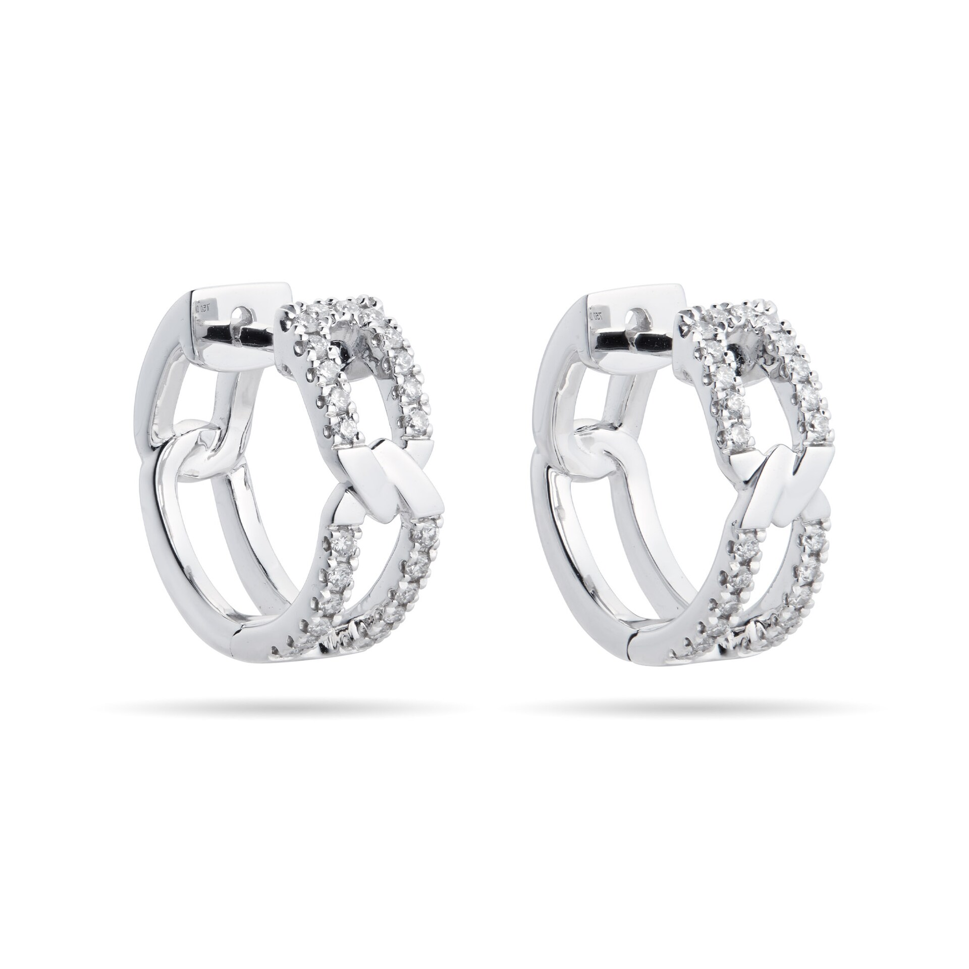 Mappin & Webb Harmony 18ct White Gold 0.25cttw Diamond Huggy Hoop Earrings