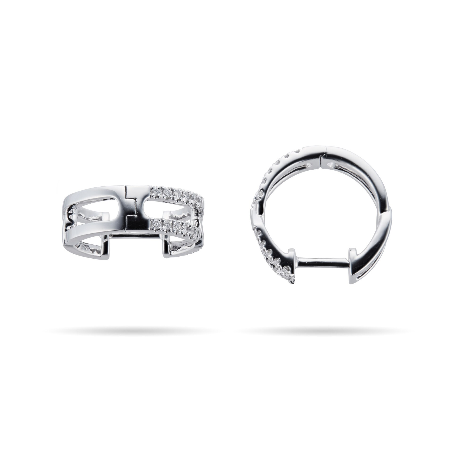 Mappin & Webb Harmony 18ct White Gold 0.25cttw Diamond Huggy Hoop Earrings