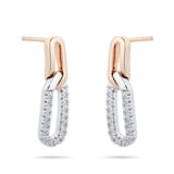 Mappin & Webb Harmony 18ct Rose and White Gold 0.15cttw Diamond Drop Earrings