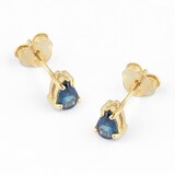 Goldsmiths 9ct Yellow Gold Sapphire Pear Stud Earrings