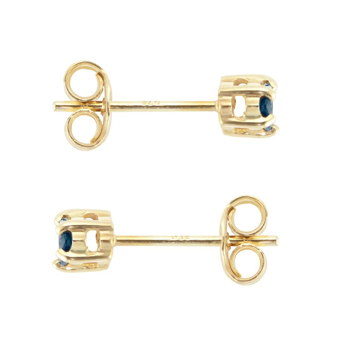 Goldsmiths 9ct Yellow Gold Sapphire Pear Stud Earrings