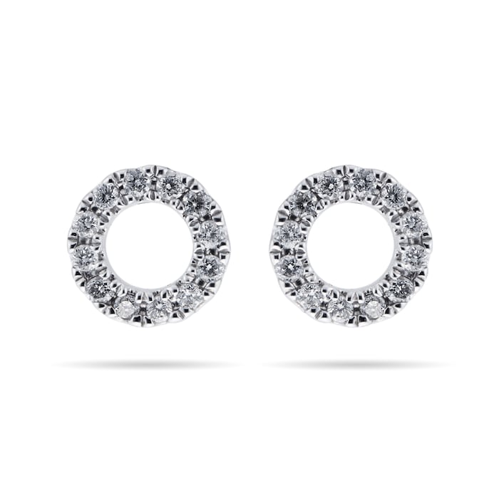 Goldsmiths 9ct White Gold 0.10cttw Diamond Open Circle Stud Earrings
