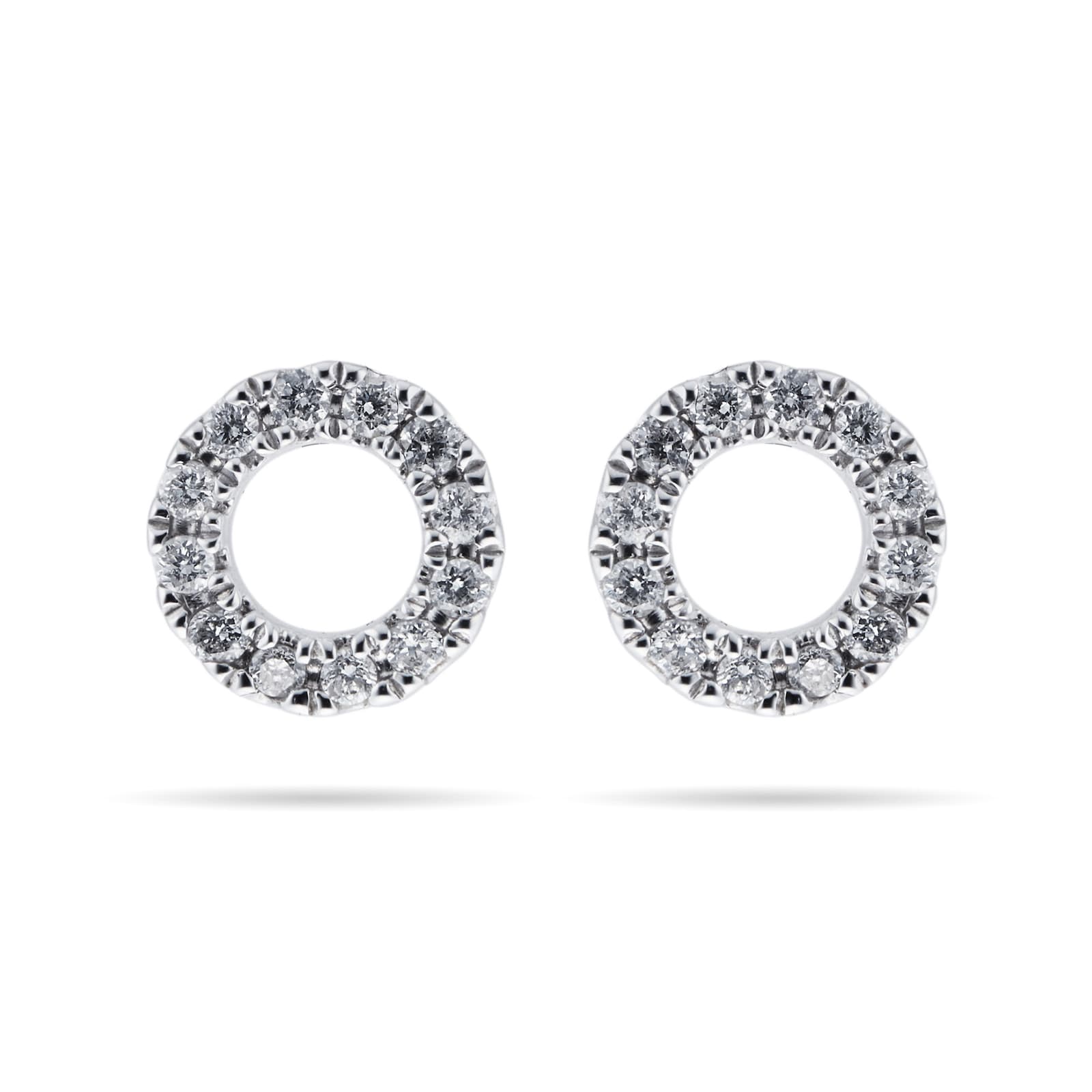 Goldsmiths 9ct White Gold 0.10cttw Diamond Open Circle Stud Earrings