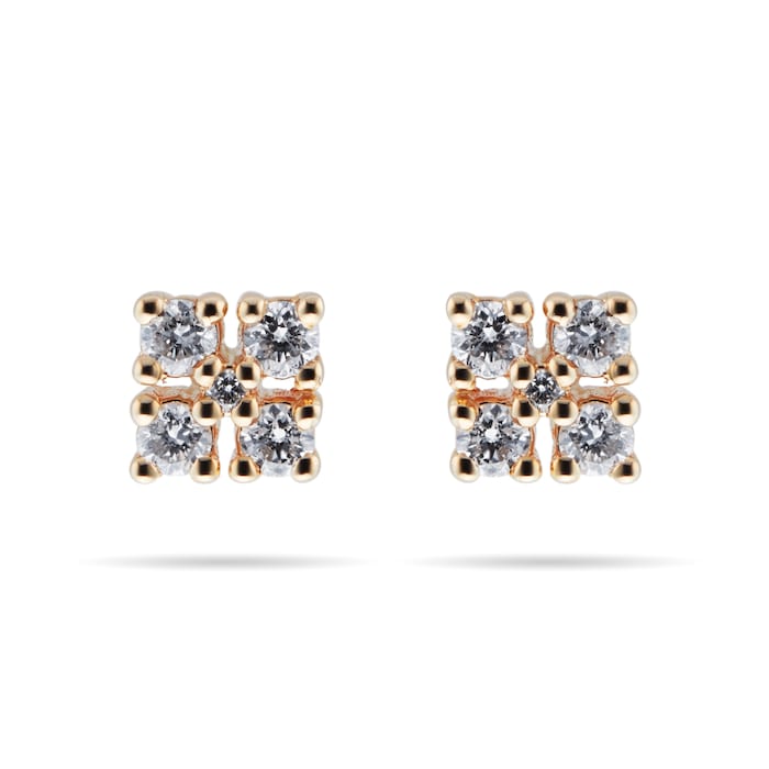 Goldsmiths 9ct Yellow Gold 0.15cttw Diamond Shaped Stud Earrings