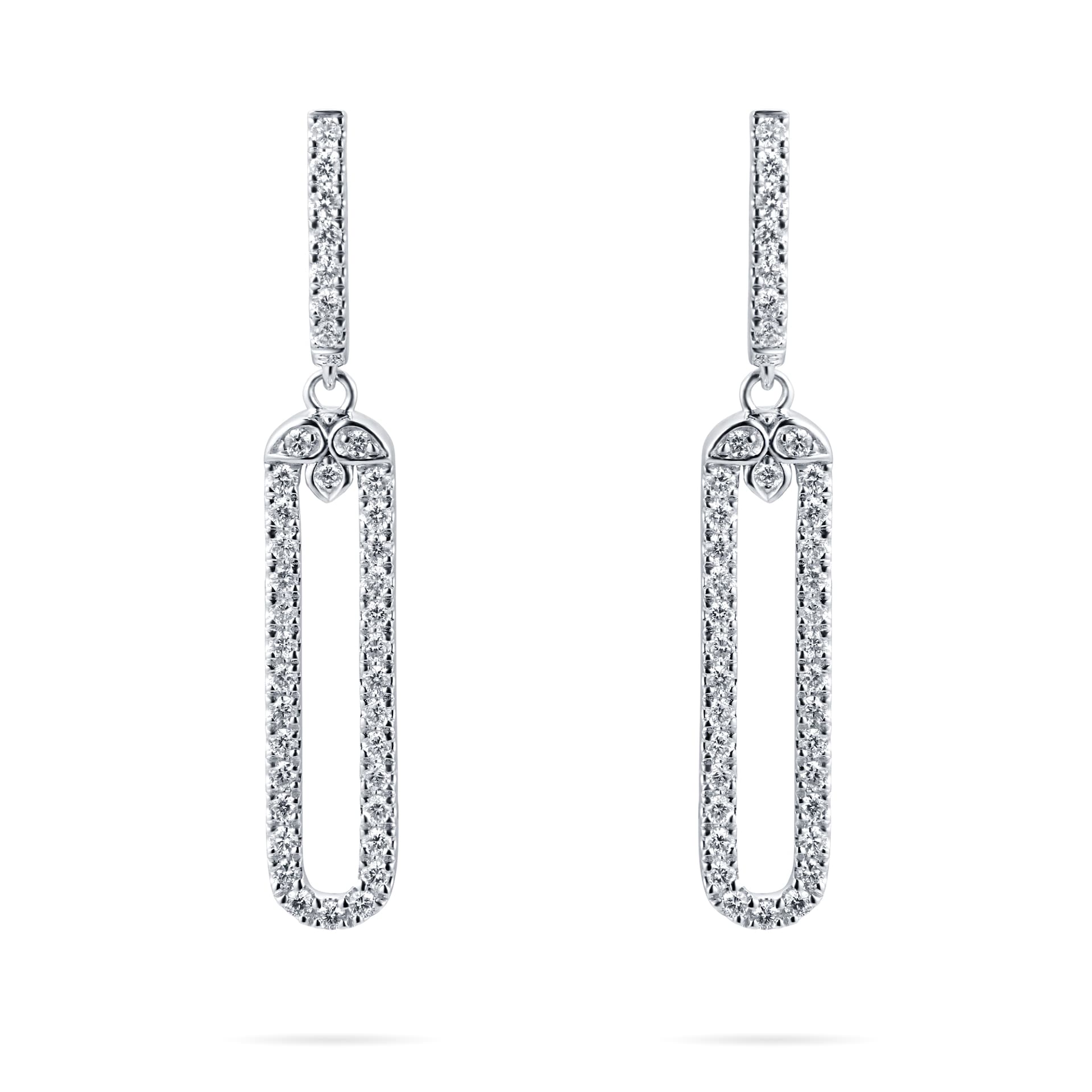 Mappin & Webb Empress 18ct White Gold 0.45cttw Diamond Set Long Drop Earrings