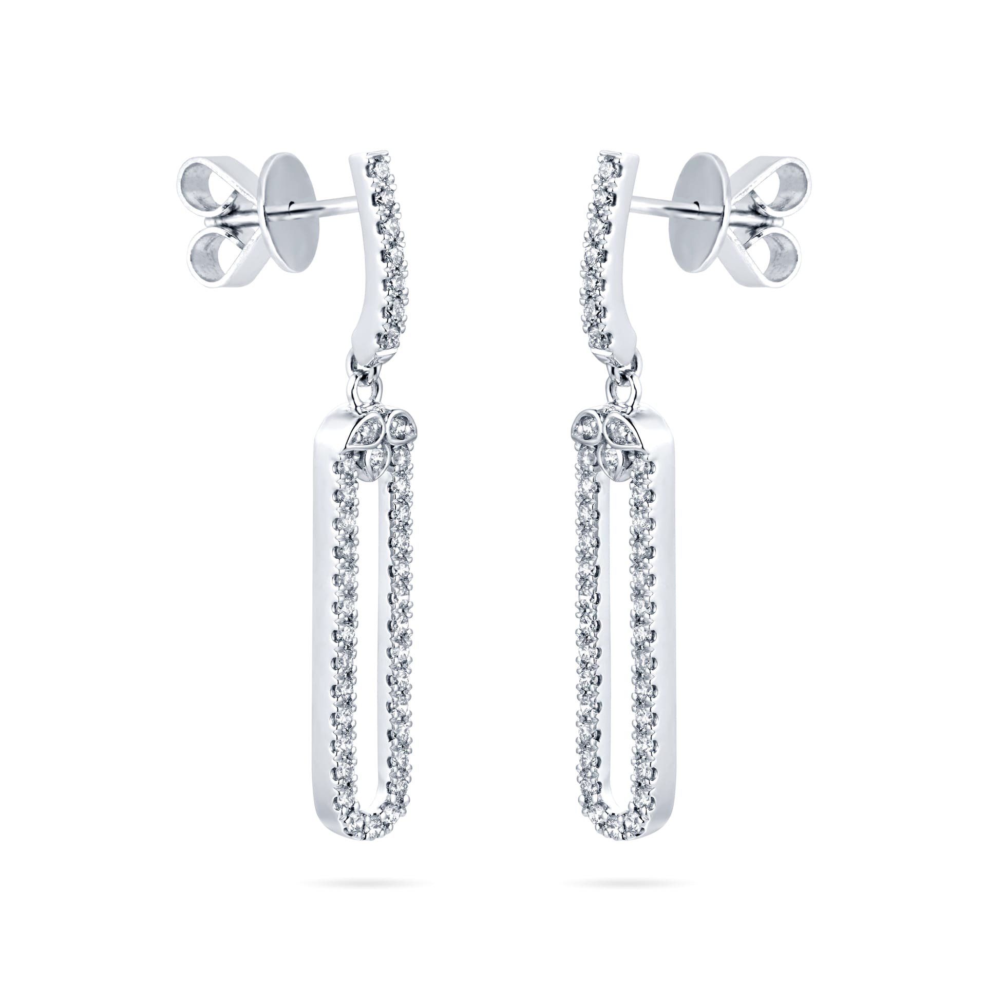 Mappin & Webb Empress 18ct White Gold 0.45cttw Diamond Set Long Drop Earrings