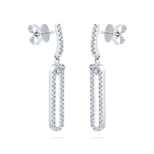 Mappin & Webb Empress 18ct White Gold 0.45cttw Diamond Set Long Drop Earrings