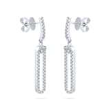Mappin & Webb Empress 18ct White Gold 0.45cttw Diamond Set Long Drop Earrings