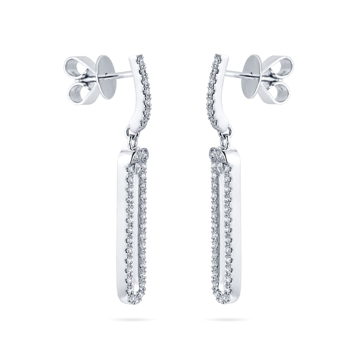 Mappin & Webb Empress 18ct White Gold 0.45cttw Diamond Set Long Drop Earrings