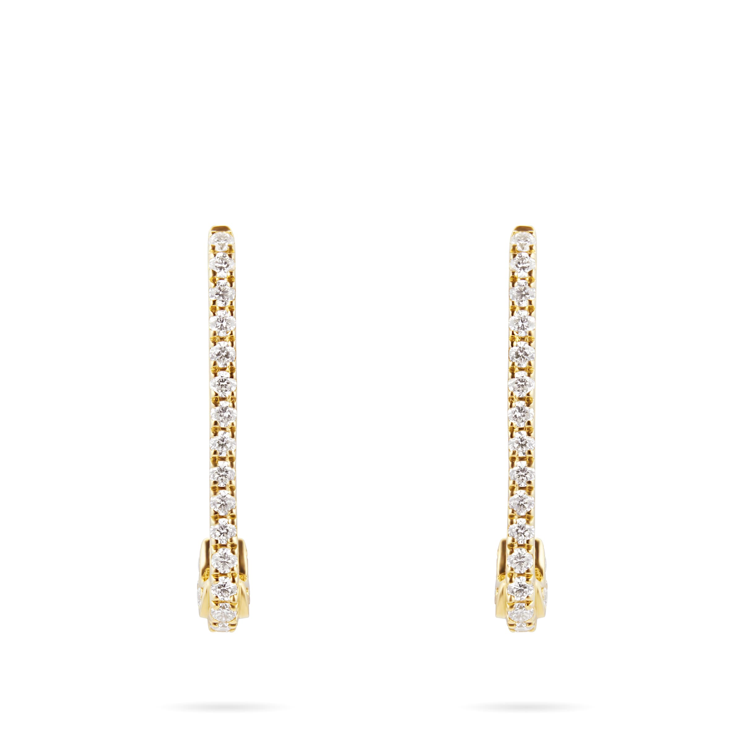 Mappin & Webb Empress 18ct Yellow Gold 0.37cttw Diamond Set Long Drop Earrings