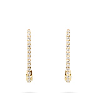 Mappin & Webb Empress 18ct Yellow Gold 0.37cttw Diamond Set Long Drop Earrings