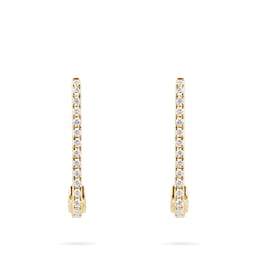 12152986 - Empress 18ct Yellow Gold 0.37cttw Diamond Set Long Drop Earrings