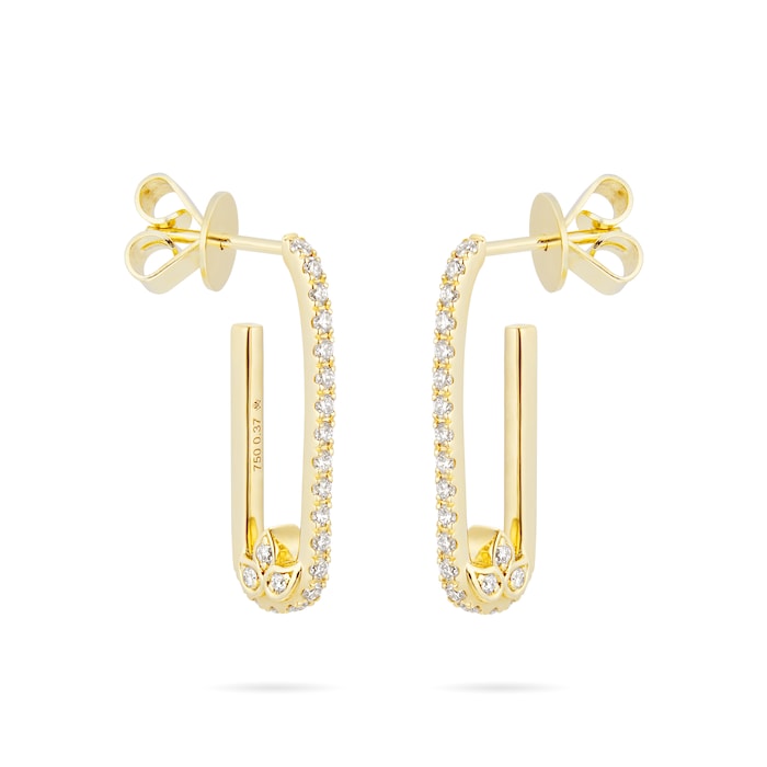 Mappin & Webb Empress 18ct Yellow Gold 0.37cttw Diamond Set Long Drop Earrings