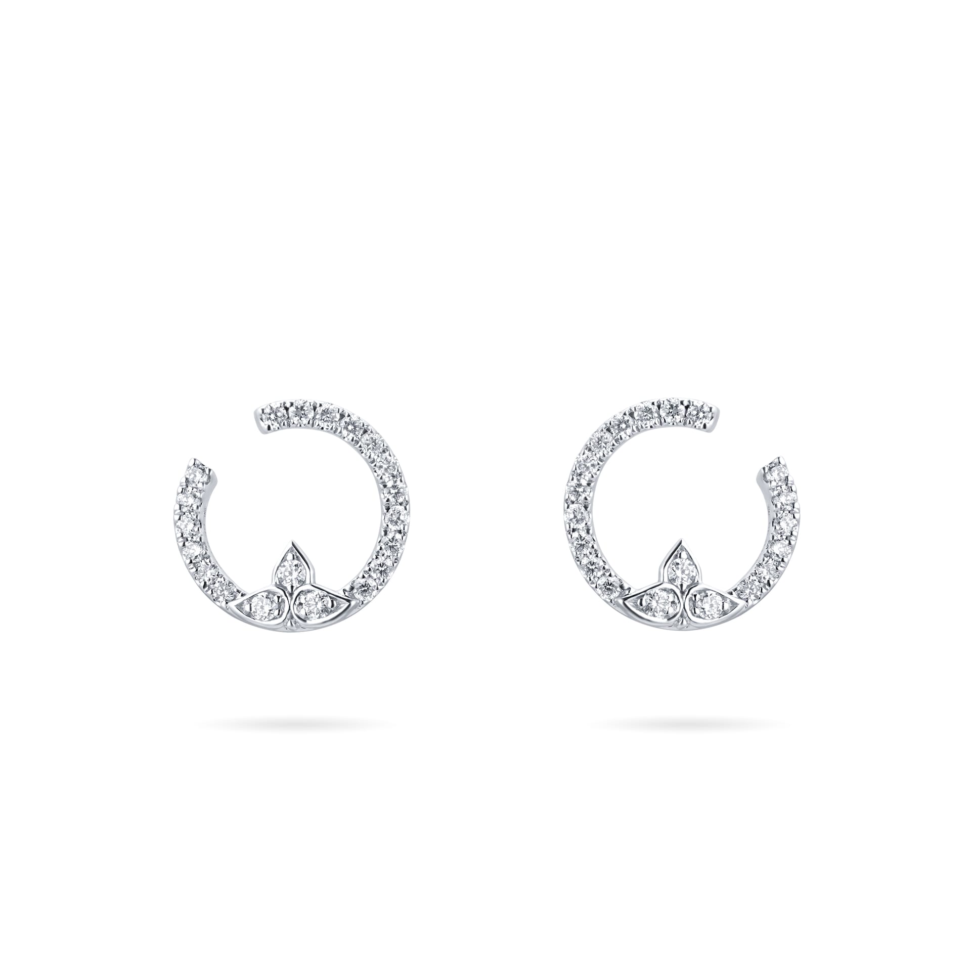 Mappin & Webb Empress 18ct White Gold 0.39cttw Diamond Set Circle Stud Earrings