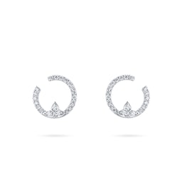 12152987 - Empress 18ct White Gold 0.39cttw Diamond Set Circle Stud Earrings