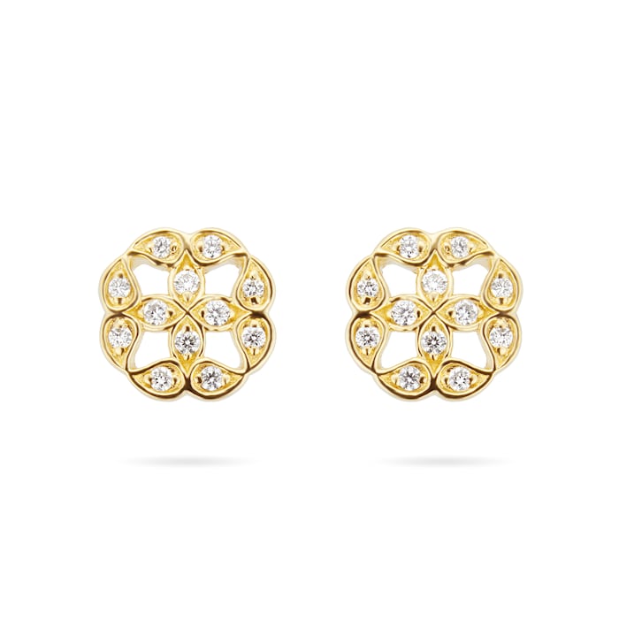 Mappin & Webb Empress 18ct Yellow Gold 0.12cttw Diamond Stud Earrings