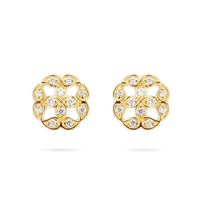 Mappin & Webb Empress 18ct Yellow Gold 0.12cttw Diamond Stud Earrings