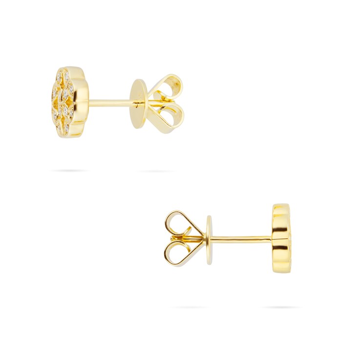 Mappin & Webb Empress 18ct Yellow Gold 0.12cttw Diamond Stud Earrings