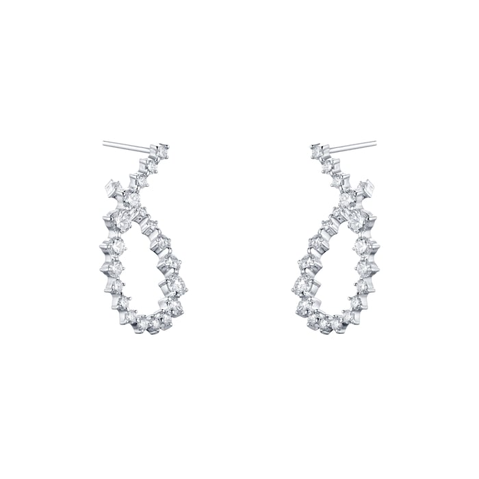 Mappin & Webb 18ct White Gold 2.20ct Diamond Hoop Earrings