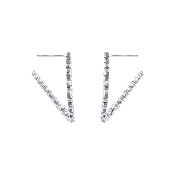 Mappin & Webb 18ct White Gold 2.20ct Diamond Hoop Earrings