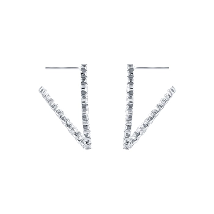 Mappin & Webb 18ct White Gold 2.20ct Diamond Hoop Earrings